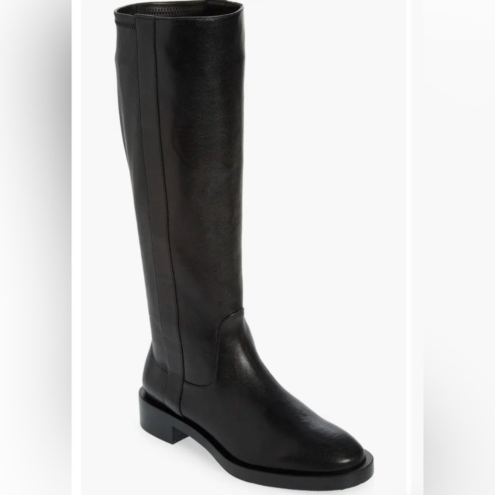 Stuart Weitzman Sadie II Black Knee-High Leather Boots Sz 8.5 B US